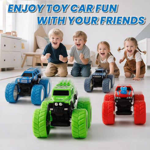 3 4 5 6 7 4 Pack 3-5 6-8 IJIGU Monster Truck Toys for Year Old Kids, Wash to Reveal Monster Trucks for Toddlers, Toy