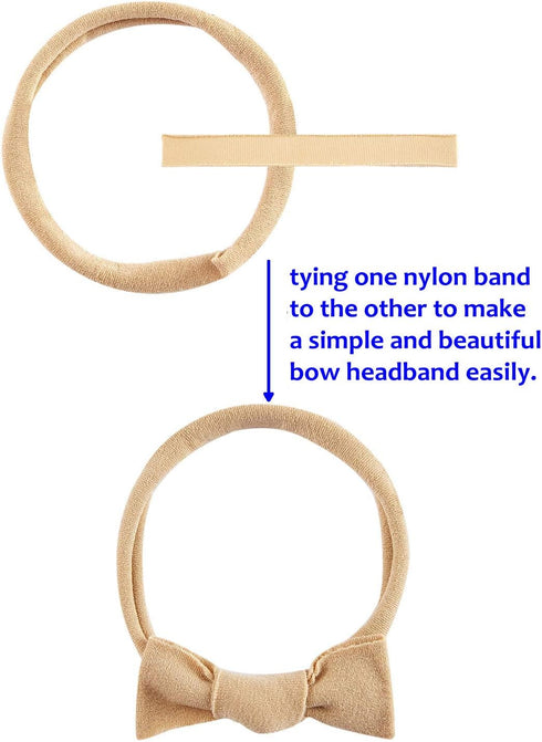 inSowni 50 Pack Super Soft Stretchy DIY Solid Nylon Headbands - One Size Fits All
