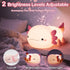 Dimmable Axolotl Lamp, Axolotl Cute Night Light Gifts, Rechargeable Bedside Nightlight, Squishy Silicone Animal Touch