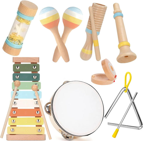 Baby Musical Instruments for Toddlers 1-3, 12PCS Montessori Musical Toy Set with