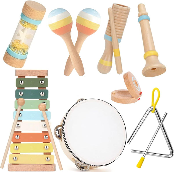 Baby Musical Instruments for Toddlers 1-3, 12PCS Montessori Musical Toy Set with