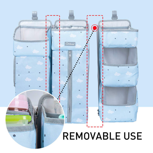 3-in-1 Orzbow Hanging Diaper Organization Storage for Baby Essentials | Nursery Organizer and Baby Diaper Caddy | Hang