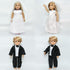 18 Inch Set, 18 Inch Doll Clothes Accessories Wedding Bride Wedding Dress and Groom Suit Outfit, Veil, Bow Tie