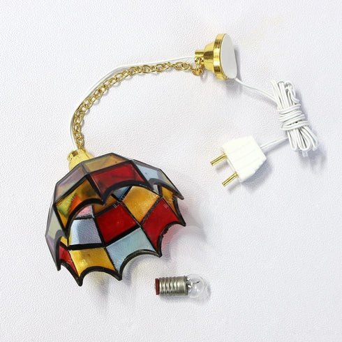1/12 iLAND Scale Accessories of Dollhouse Lights, Classic Miniature Lamp for Dollhouse Decoration, Beautiful Mosaic