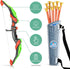 TEMI Kids Bow and Arrow Set, LED Light Up Archery Toy Set with 10 Suction Cup Arrows, Indoor Outdoor Toys