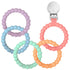 Ryan & Rose Cutie Clinks Attachable Chew Toy Teether for Babies (Mosaic)