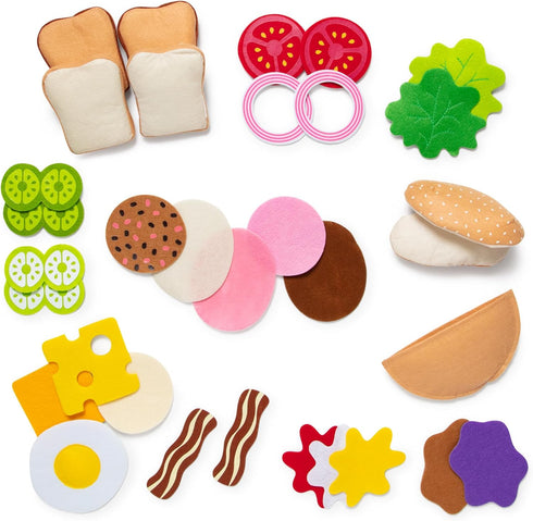 Set (33 1 Count Melissa & Doug Felt Food Sandwich Play Food pcs), Orange