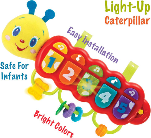 KiddoLab Lira Baby - Musical Caterpillar Toy with Lights & Music, Spinner & Rings for Babies 3+ Months