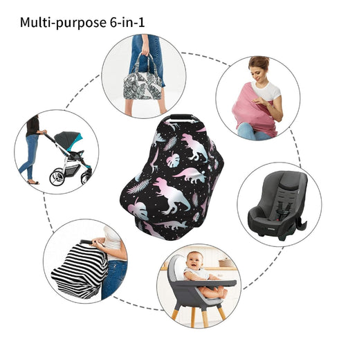 Schgap Dinosaurs Car Seat Covers for Baby, Nursing Cover Breastfeeding Baby Carrier Covers Carseat Canopy for Toddler