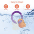 Halloween Baby Teether Toys, Silicone Teething Ring Toy with Rattles Pumpkin and Ghost, Dark Grey, for Babies 3-6-12