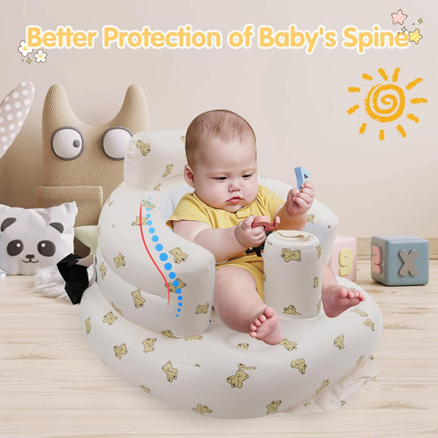 3 EKEPE Inflatable Baby Seat with Harness for Babies Months & Up, Baby Floor Chair for Sitting Up, Baby Seats