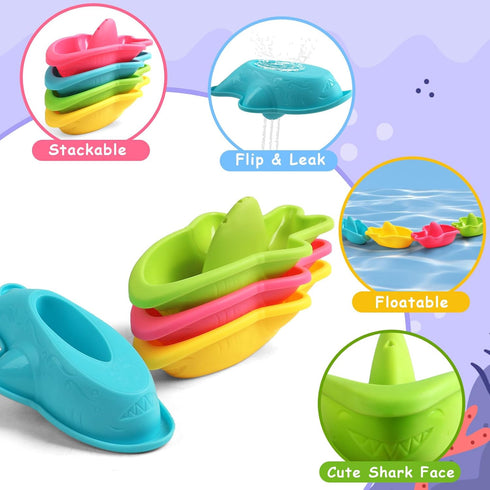 1-3 12+ 1+ 11 Zeewoo Baby Bath Toys for Kids Ages Toddler Bath Toys Mold Free Bathtub Toys for Months Pool Water Table
