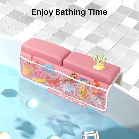 Elbow Set, 1.6'' Elbow Odor-Free Baby Bath Kneeler and Rest Pad Thick, Quickly Dry, Bathtub Kneeler Pad with Baby Toys