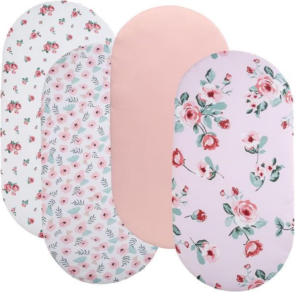 Bassinet Sheets 4 Pack Compatible with AMKE 3 in 1 Bassinets(35" X