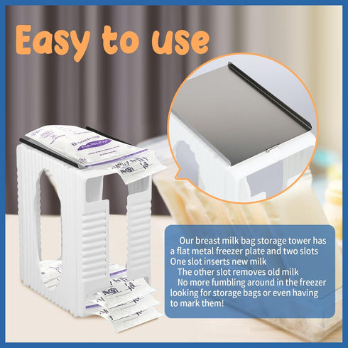 Kandishiex US Breastmilk Storage Container Health Milk Freeze Organizer First-in First-Out Breast Milk Storage Tower