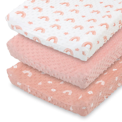 The Peanutshell Baby Changing Pad Covers Girl, Pink Minky Changing Table Sheets