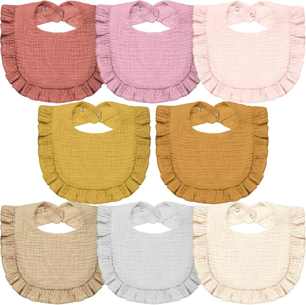 Lictin Muslin Baby Drool Bibs, 8 Pack Cotton Bandana Bibs for Unisex