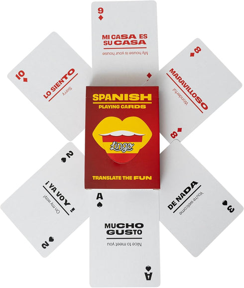 Lingo Spanish Playing Cards in Wayfarer Tin Box | Travel Flashcards | Learn Spanish Vocabulary in a Fun Way