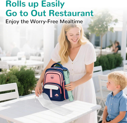 Silicone Placemat for Toddler Eating: Wipe Clean & Roll Up in The Diaper Bag - Table Mat