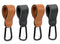 4PCS Multipurpose Stroller Hook Accessories, Leather Clips for Diaper Bags, Pet Carts, Grocery Bags, Black and Brown