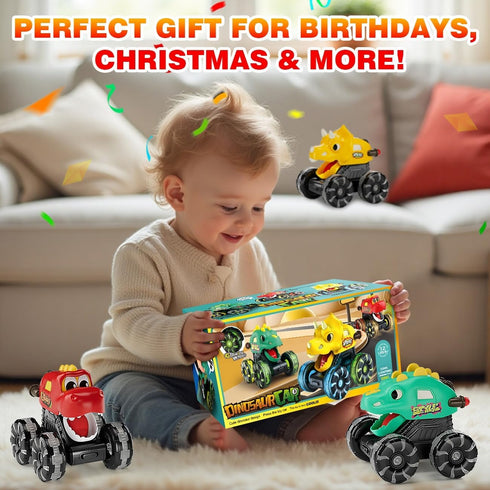 2-4: 3 Pack 1-3,Light-Up 1 3-5,5-7,Boys Dinosaur Monster Trucks for Toddlers Toy Cars for Toddler Age Truck,Moving