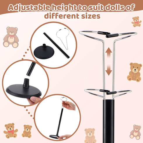 12 14 18 Inches Yaocom Pcs Adjustable Doll Stand Display Holder for to Action Figure Stands with Expandable Waist Wire