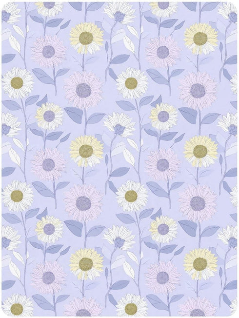 miaozhen 1 Pack 52x28 Cotton Baby Crib Sheets Comfy Breathable Blu Ray Sunflower Pastel Purple Crib Mattress Sheet