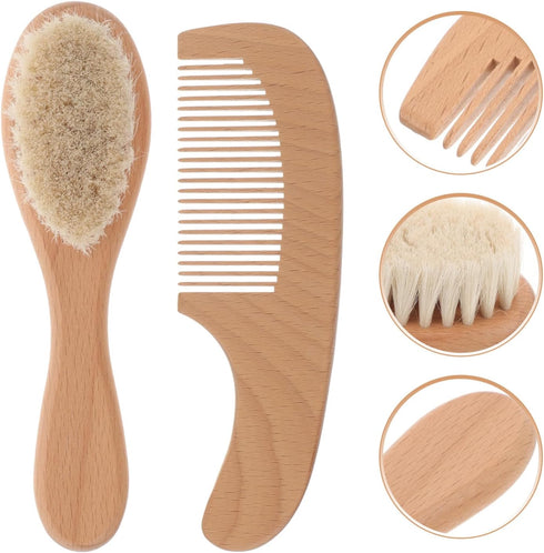Set Soft Bristle Baby Hair Brush - Newborn Wash Kit