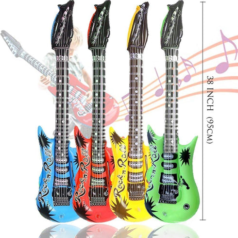 Set, 18 Pack 4 6 6 1 1 OuMuaMua Inflatable Rock Star Toy Inflatable Party Props - Inflatable Guitar, Microphones
