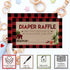 Amanda Creation Oh Boy! Outdoorsy Diaper Raffle Tickets - Red and Black Plaid for Boy Baby Showers, 20 Inserts