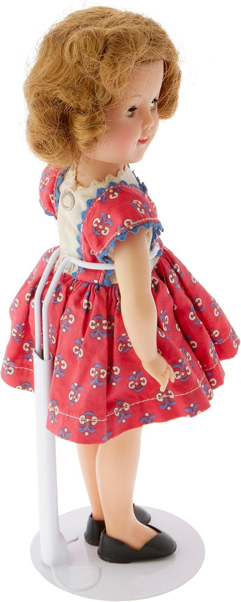Plymor DSP-60W White Adjustable Doll Stand, Pack of 6, fits 10-14 inch Dolls, Waist 2-2.5 inches Wide