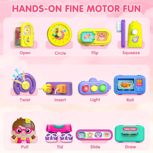 Ryotagift 1-2 1+ 1-3,Birthday 1+Year 1 2 Baby Busy Board for Year Old Boy Girl Gift,Musical Toddler Toys for Year