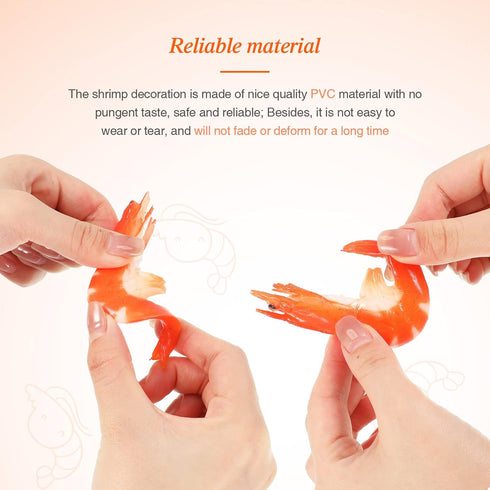 9 Chalyna Pcs Red Simulated Fake Shrimps Model Simulated Cooked Shrimps Artificial Fake Food Model for Kitchen Home