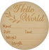 YOKIND 6 Inch Baby Birth Announcement Sign, Hello World Newborn Sign, Wooden, Rustic