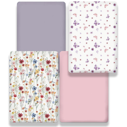 Pack 4 Pack, 38 26 Inch Pack Pack Bimocosy and Play Sheets Fitted x n Play Mini Crib Sheets for Boys and Girls, Soft