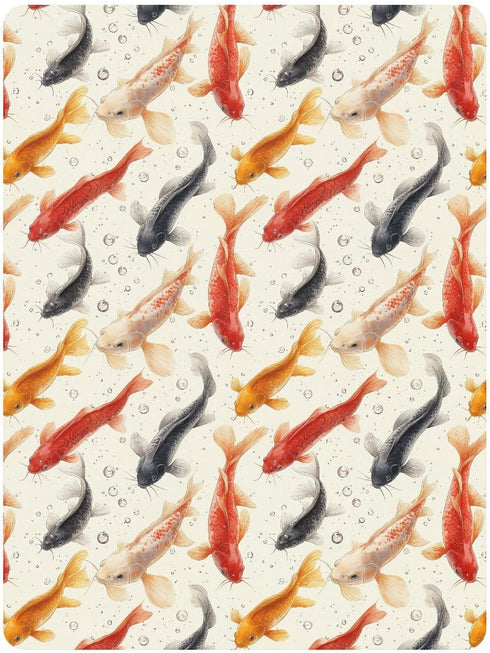 miaozhen 1 Pack 52x28 Cotton Baby Crib Sheets Soft Comfy Beauty Catfish Fishes White Playard Mattress Sheets