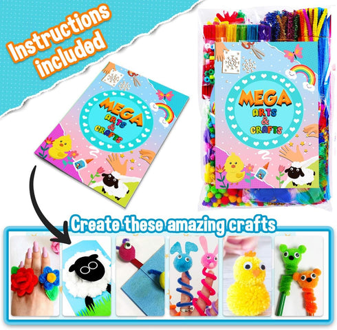 Goodyking Arts and Crafts Supplies for Kids - All in One Kids Crafts Toddler Activities Kids School Supplies Age 4 5 6 7 8 Years Old Craft Art Supply Kit Kindergarten Homeschool by Goody King