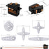 DSPOWER 21G 25T 1/18 1/16 1/14 Mini Servo Micro Servo with Arm,Digital Servo Full Metal Gear for RC Crawler Car,Truck