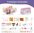 Playset, Set 3 4 5 6 MITCIEN Dollhouse DIY Pretend Portable Caravan Camper Bus Toy Kit with Little Critters Bunny Dolls