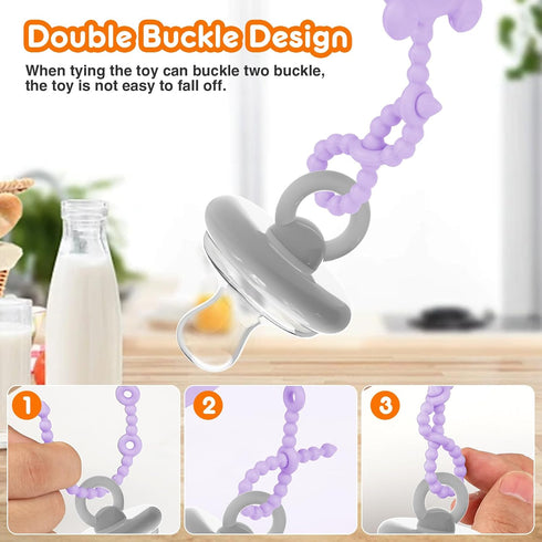 sopkdey 6pcs Toy Straps for Baby, Adjustable Toy Holder for Stroller Accessories, Silicone Baby Tether Pacifier Clip