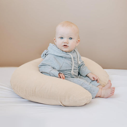 2 Pack Konssy Muslin Nursing Pillow Covers, Soft and Cute Nursing Covers for Breastfeeding Pillows, Ideal for Newborn