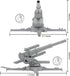 BMC Toys WW2 88mm 2pc BMC Classic German Artillery - Gray Plastic Army Men Accessories