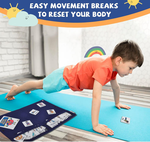 CHEFAN Classroom Brain Break Activities Board, Exercise Cards for Kids, PE Cards for Play