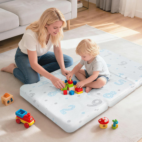 Pack 38"x26" Pack Trifold and Play Mattress Pad - Dual-Sided Memory Foam N Play Mattresses - Foldable Portable Travel