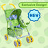 Baby Doll Stroller for Toddlers 1-3, Green Folding Baby Toy Stroller for Dolls, Pillow Animal Toy