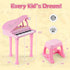 31 Honey Joy Classical Kids Mini Grand Piano w/ Music Stand & Stool, Portable Electronic Piano Educational Musical