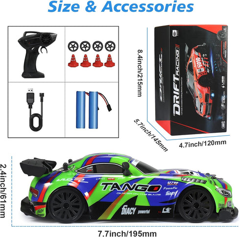 EOQIFJM Controller,1:24 4WD Drift RC Car for Electric Toy Car Hobby Racing Car Toys with High Speed RC Drift Cars