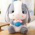 HOUPU Soft Toy - Sitting Lop Eared Rabbit, Easter White Rabbit Stuffed Bunny Animal with Carrot Soft Lovely Realistic Long-Eared Standing Pink Plush Toys (Ash White-Cake,8.6in/22cm)