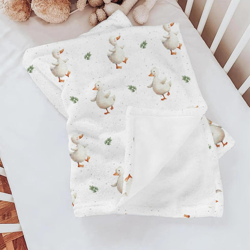 Selgkds Summer 60x80inch Spring Duck Boho Leaves Baby Blankets for Girls Boys Cute Ducks Green Leaves Swaddle Receiving