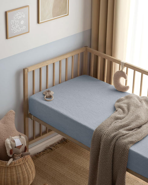 Pack Pack 2 Pack(Light Blissful Diary Muslin Mini Crib Sheets, and Play Mattress Sheets Fitted for N Play, Soft Cotton